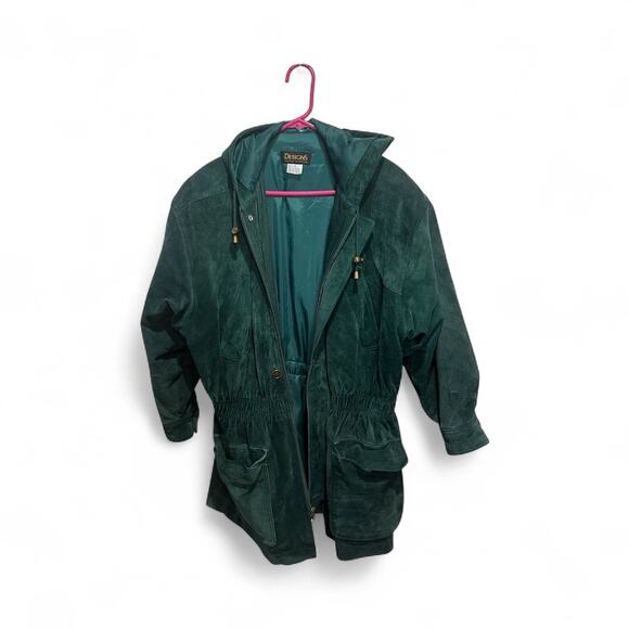 Vintage Designs Fashion Direction Green Leather Jacket Full Zip Sz Medium Womens - Picture 3 of 6